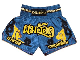 Short de Boxe Thai Personnalisé : KNSCUST-1136 Bleu ciel 